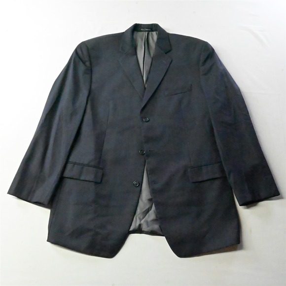 Calvin Klein 44L 36x34 Gray 100% Wool 3 Button Mens Jacket Sport Coat Pants Suit